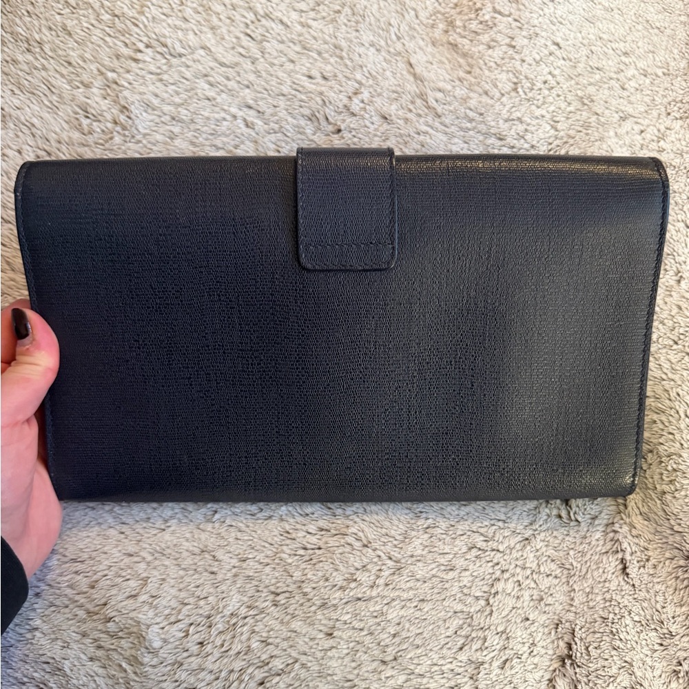 Saint Laurent Dark Blue Clutch w/Gold Hardware - Picture 3 of 7